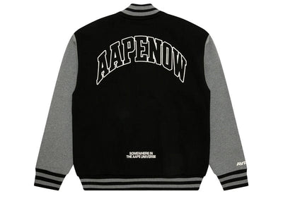 AAPE Streetwear AAPE Now Moonface Logo Baseball Jacket Black/Gray