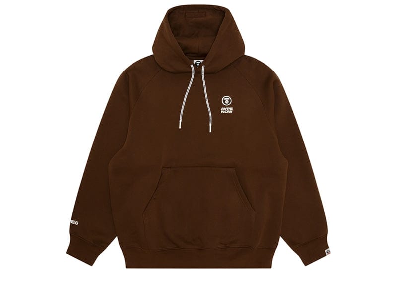 AAPE Streetwear AAPE Now Moonface Logo Hoodie Brown