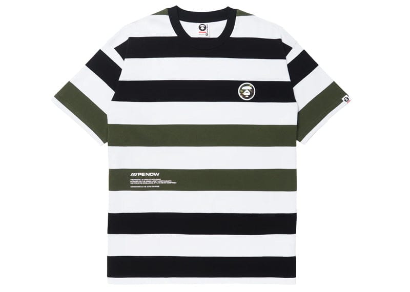 AAPE Streetwear AAPE Stripe T-shirt Green/White/Black