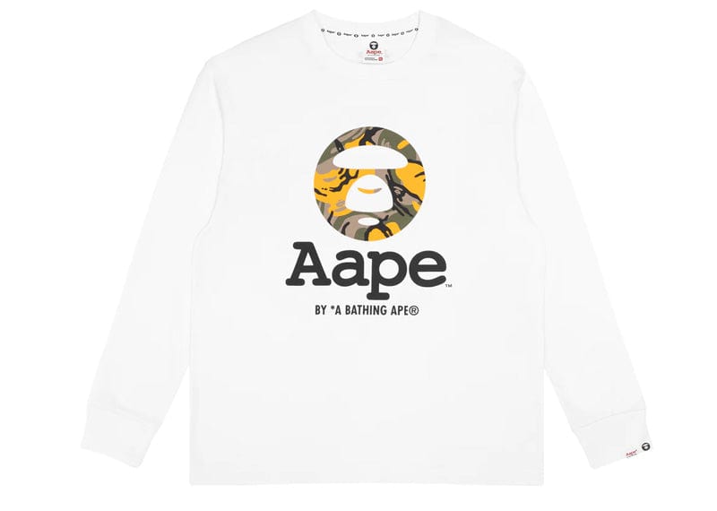 Aape By A Bathing Ape Streetwear Aape Moonface Longsleeve White