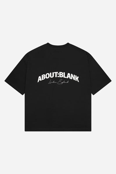 about:blank Streetwear about:blank Arched Logo Oversized Tee Black