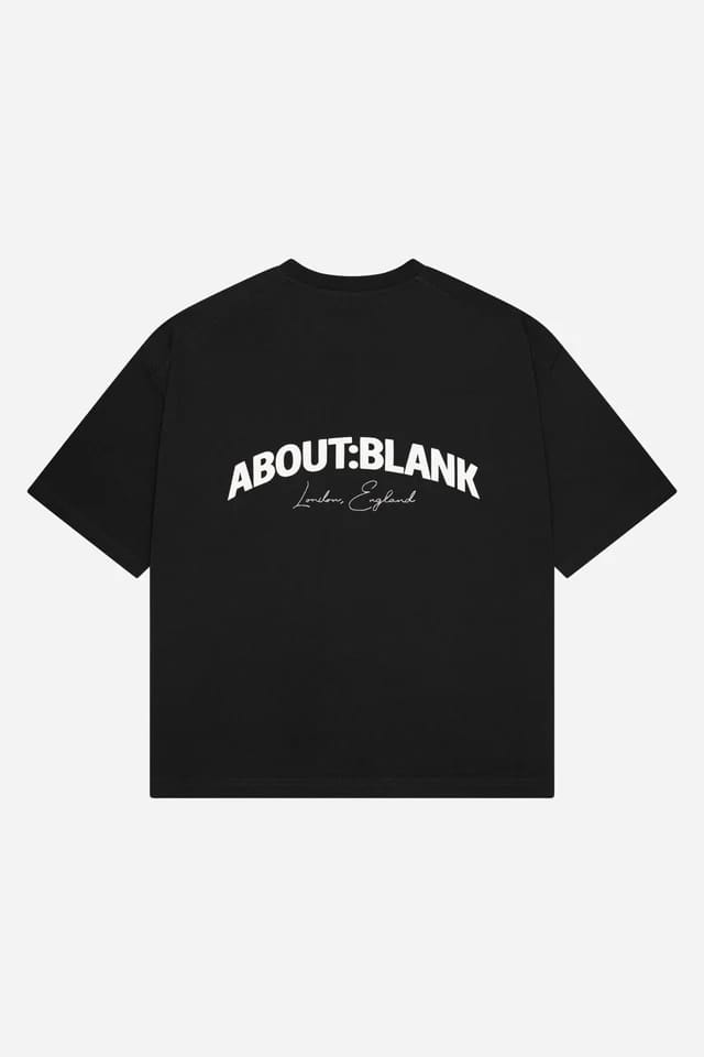 about:blank Streetwear about:blank Arched Logo Oversized Tee Black