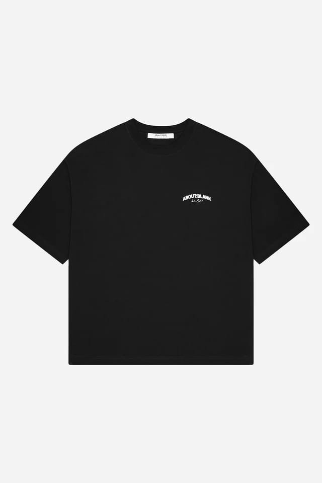 about:blank Streetwear about:blank Arched Logo Oversized Tee Black