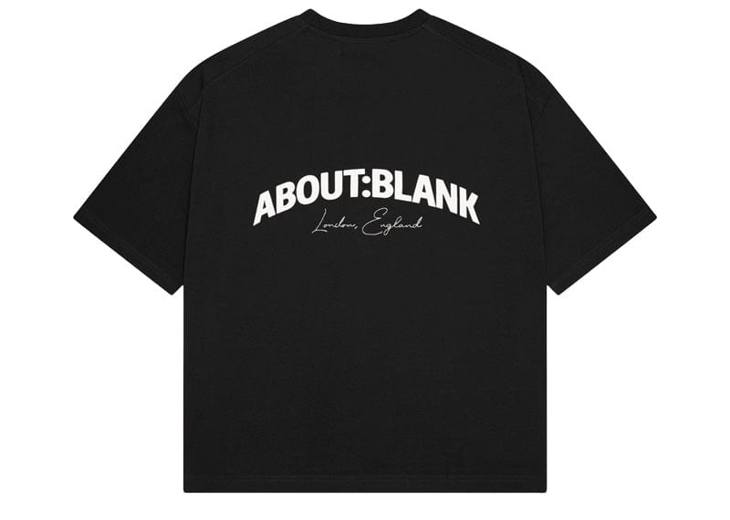 about:blank Streetwear about:blank Arched Logo Oversized Tee Black
