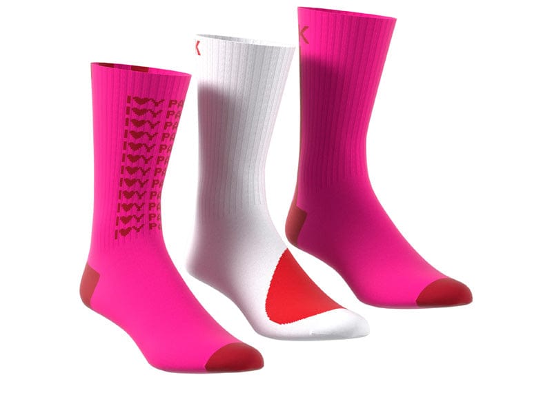 Adidas Streetwear Adidas Contrasting Colors Logo Jacquard Socks Couple Style 3 Pairs Pink