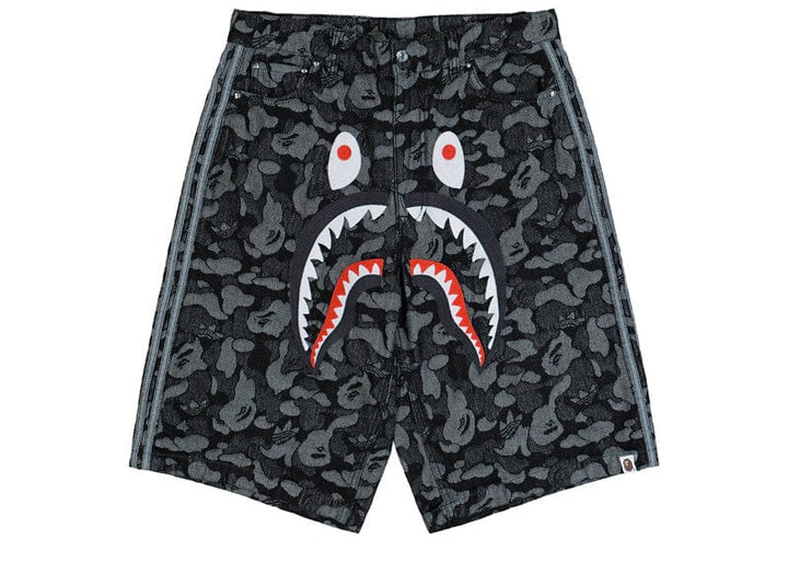 adidas x BAPE Camo Jacquard Shark Denim Jorts Black – Court Order
