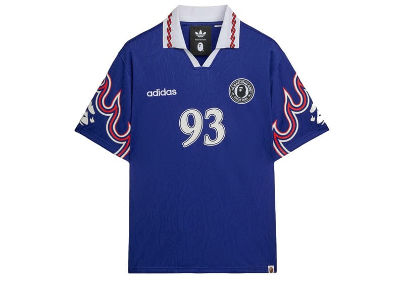 【 BAPE X ADIDAS 】FLAME JERSEY adidas x BAPE Flame Jersey Blue – Court Order