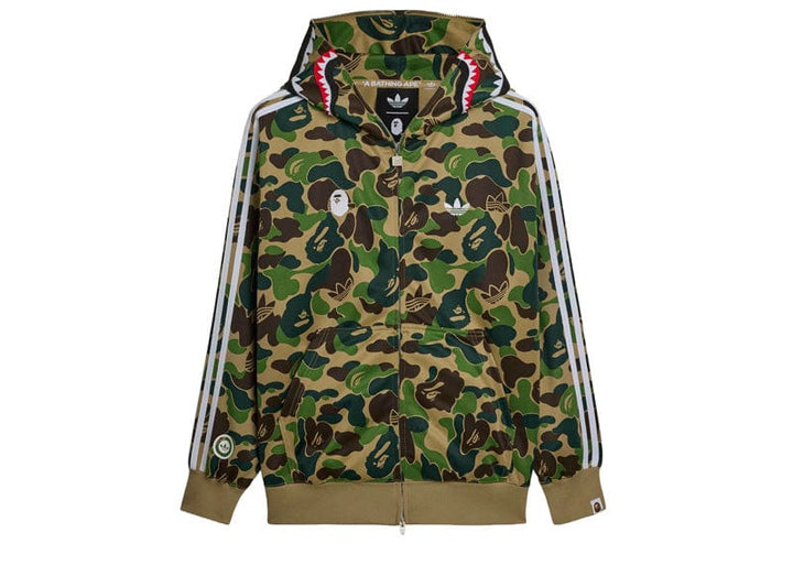 adidas x BAPE Relaxed Fit Track Camo Shark Full Zip Hoodie Green