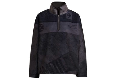 Adidas streetwear Y-3 Velvet Palace Zine Allover Print Half Zip Sweatshirt - Black Noir