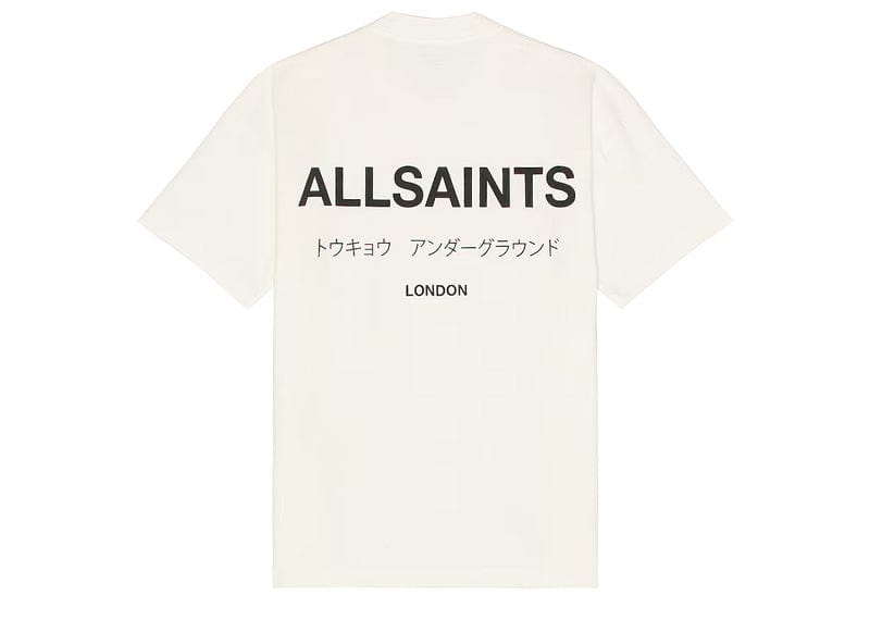 All Saints Streetwear Underground Oversized Crew T-Shirt Ashen White