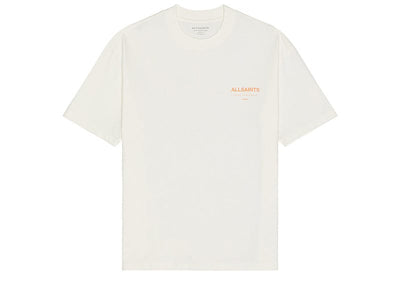 AllSaints Streetwear AllSaints Underground Oversized Crew Neck T-Shirt Ashen White/Orange