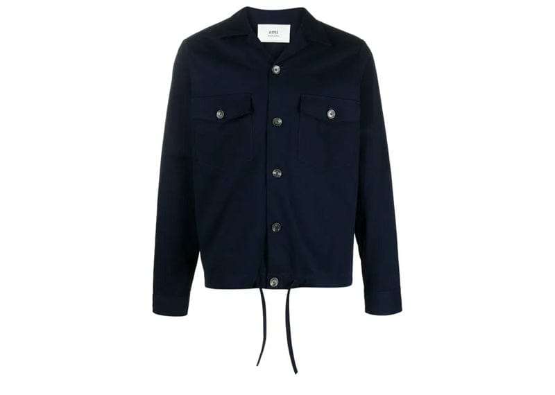 Ami Streetwear AMI Drawstring Over-Shirt Navy