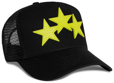 Amiri Accessories Amiri 3 Star Trucker Cap Black/Lime