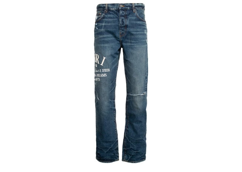 Amiri Streetwear Amiri Arts District Embroidered Jeans River Indigo