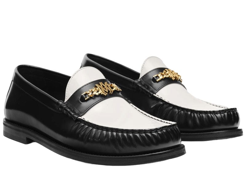 Amiri Sneakers Amiri Black Leather Two Tone Ma Chain Loafers
