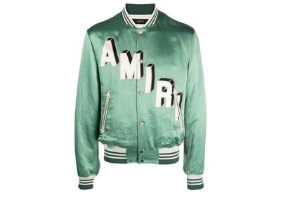 Amiri Streetwear AMIRI Logo-Embroidered Varsity Jacket Mint