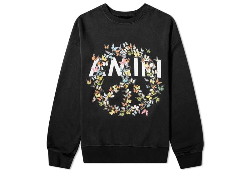 Amiri Streetwear Amiri Peace Butterfly Crew Sweat Black