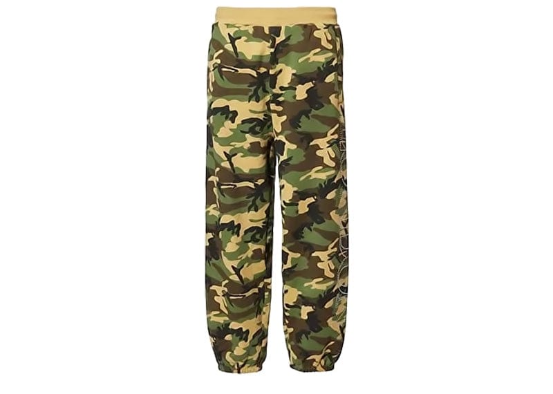Awake NY Streetwear Awake NY Rhinestone Text Sweatpants Green Camo