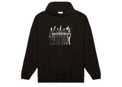 Balenciaga Streetwear Balenciaga Portrait Logo Hoodie Black