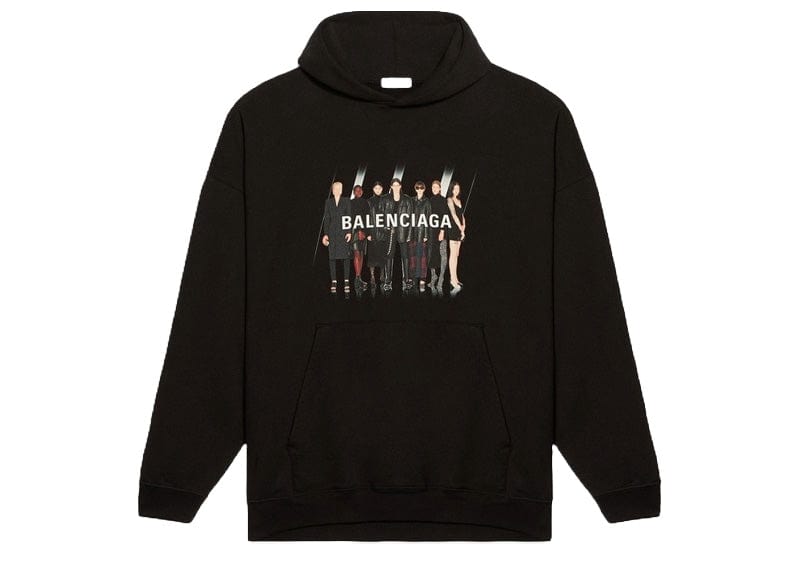 Balenciaga Streetwear Balenciaga Portrait Logo Hoodie Black