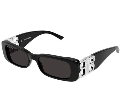 Balenciaga Accessories Balenciaga Sunglasses Shiny Solid Black/Silver (No Box)