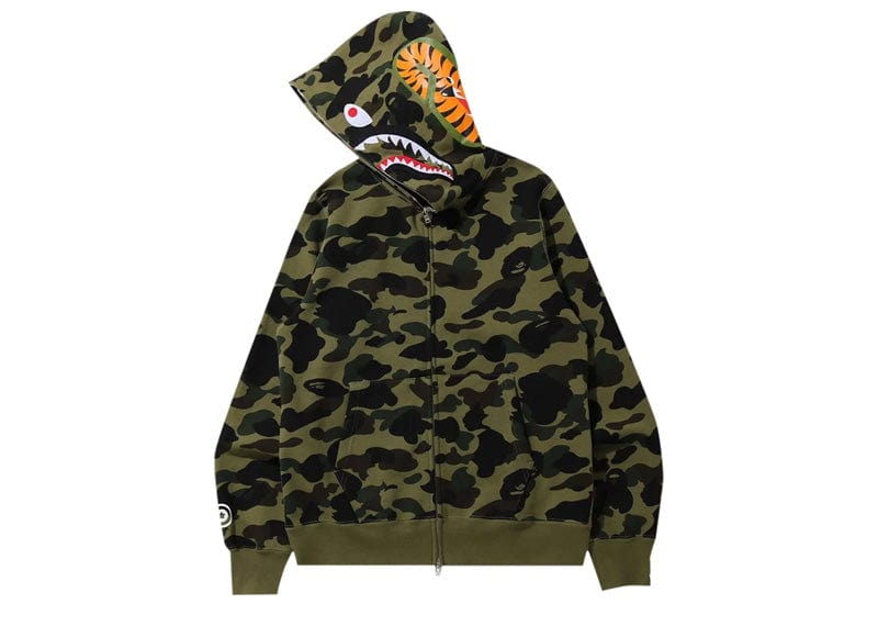 BAPE 1st Camo Shark Full Zip Hoodie Green – Court Order