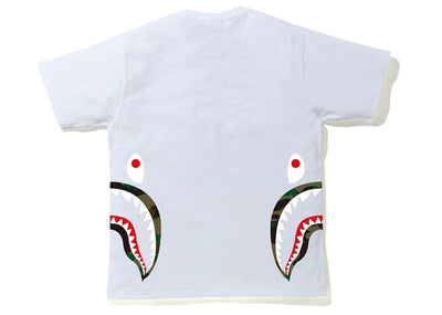 BAPE streetwear BAPE 1st Camo Side Shark Tee White/Green