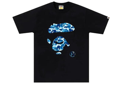 BAPE streetwear BAPE ABC Camo Ape Face Tee Black/Blue