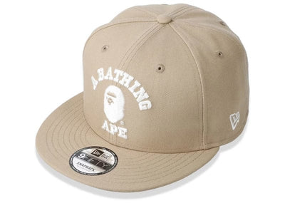 BAPE streetwear BAPE College New Era Snapback Hat Beige