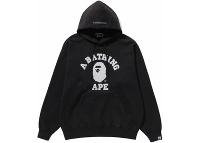 BAPE streetwear BAPE College Overdye Pullover Hoodie Black
