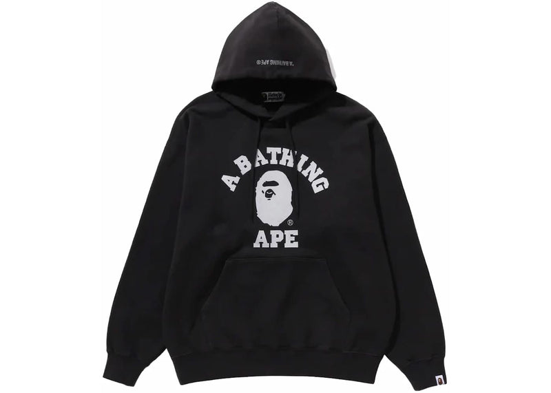 BAPE streetwear BAPE College Overdye Pullover Hoodie Black
