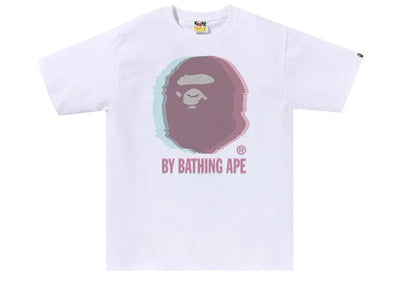 BAPE streetwear BAPE Glitch Art By Bathing Tee White
