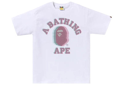 BAPE streetwear BAPE Glitch Art College Tee White