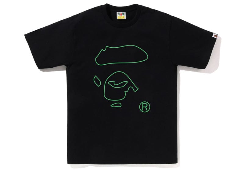 BAPE streetwear BAPE Line Ape Face Tee Black
