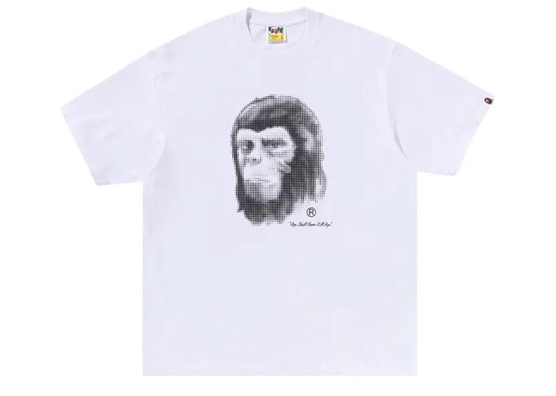 BAPE streetwear BAPE Pixel Comic Ape Head Relaxed Fit Tee White
