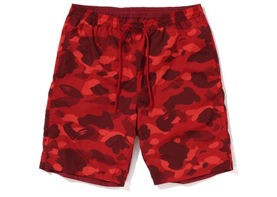 Bape Streetwear Camo Shark Reversible Shorts Red - BAPE