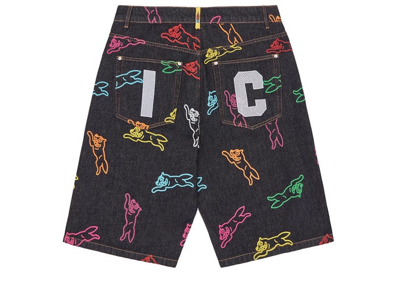 Billionaire Boys Club Streetwear Billionaire Boys Club All Over Running Dog Denim Shorts Indigo