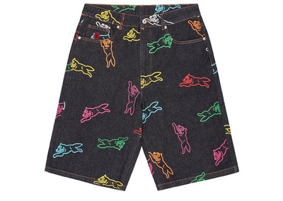 Billionaire Boys Club Streetwear Billionaire Boys Club All Over Running Dog Denim Shorts Indigo