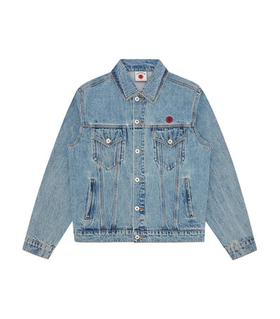 Billionaires Boys Club Streetwear Icecream Check Lined Denim Trucker Jacket Vintage Wash Blue