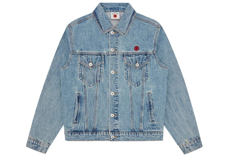 Billionaires Boys Club Streetwear Icecream Check Lined Denim Trucker Jacket Vintage Wash Blue