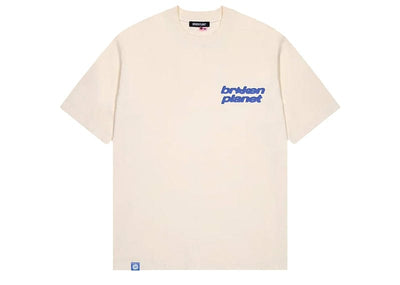 Broken Planet Streetwear Broken Planet Basics Tee Washed Vanilla White/Cobalt Blue