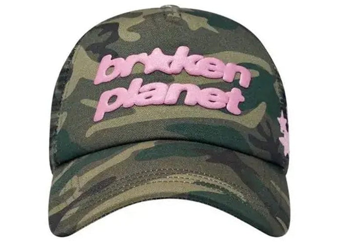 Broken Planet Market Cap Green Star Camo/Pink – Court Order