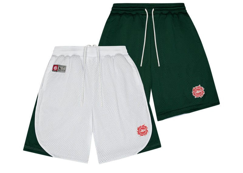 Broken Planet Streetwear Broken Planet Market Reversible Mesh Shorts Snow White/Forest Green