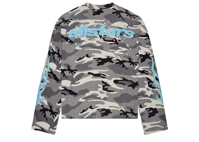 Broken Planet Streetwear Broken Planet Snow Star Camo Waffle Long Sleeve Gray