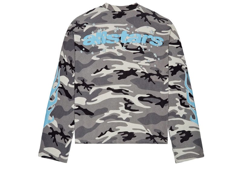 Broken Planet Streetwear Broken Planet Snow Star Camo Waffle Long Sleeve Gray