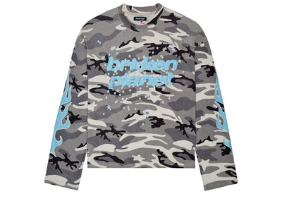 Broken Planet Streetwear Broken Planet Snow Star Camo Waffle Long Sleeve Gray