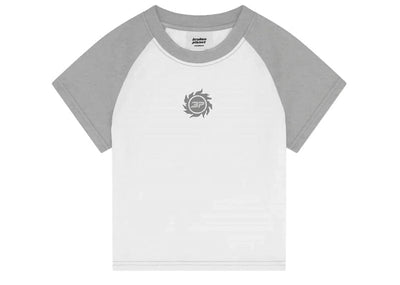 Broken Planet streetwear Broken Planet Sun Logo Baby Tee Snow White/Heather Grey