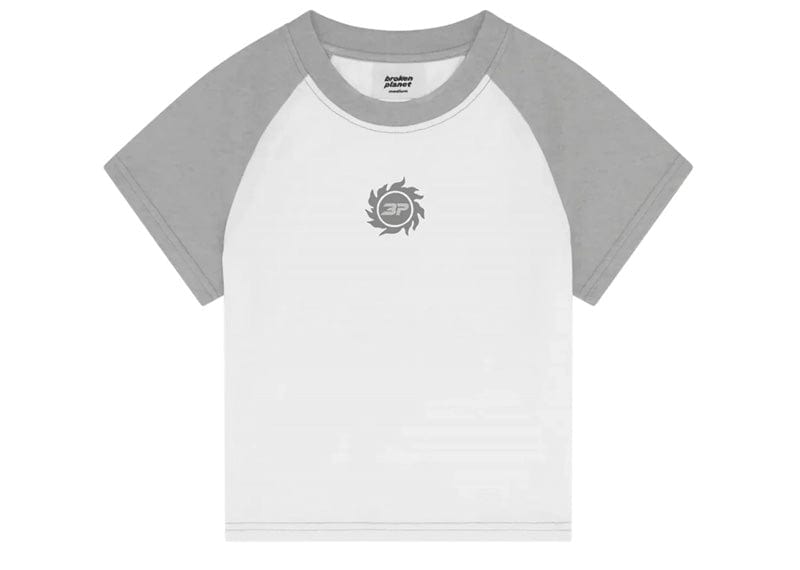 Broken Planet streetwear Broken Planet Sun Logo Baby Tee Snow White/Heather Grey