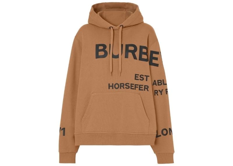 burberry Streetwear Burberry Horseferry Print Cotton Oversized Hoodie Brown