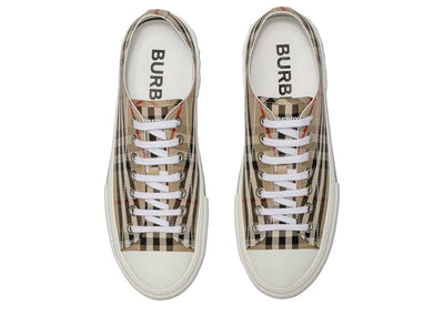burberry Sneakers Burberry Vintage Check Cotton Sneakers Archive Beige White